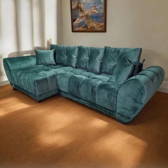 Colțar Palermo Tip 1 extensibil, ladă depozitare, stofă rezistentă, 300x150 cm, Gri picture - 5