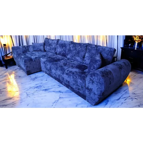 Colțar Palermo Tip 2 extensibil, ladă depozitare, stofă rezistentă, 362x150 cm, Gri picture - 2