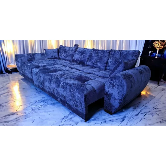 Colțar Palermo Tip 2 extensibil, ladă depozitare, stofă rezistentă, 362x150 cm, Gri picture - 4