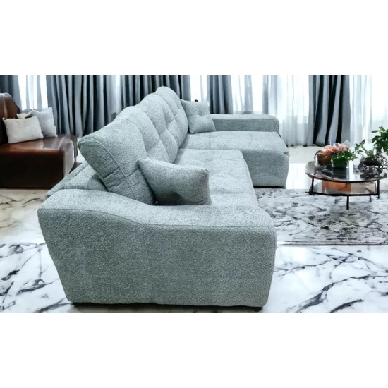 Colțar Roma Tip 1 extensibil, gri - 257x166 cm, ladă depozitare, stofă premium picture - 6