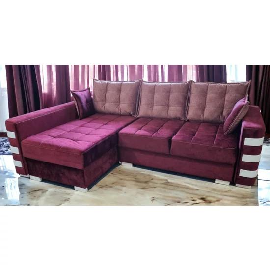 Colțar Oslo Tip 1 extensibil, cu ladă de depozitare, tapițerie stofă, saltea cu memorie, structură din lemn fag, 240x165 cm picture - 5