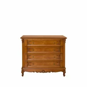 Comodă cu sertare Paris, finisaje elegante + depozitare eficientă, lemn masiv fag + MDF furniruit, 120x55x108.5 cm, nuc