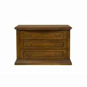 Comodă Diana 3S, trei sertare, masiv fag + panel + MDF furniruit nuc, 118x55x78 h cm, finisaj la alegere