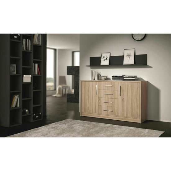 Comoda Genewa 2 140x45x83 cm stejar picture - 8