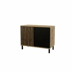 Comodă London 2D, 2 uși elegante, structură rezistentă, PAL melaminat, 100x45x85 cm, negru