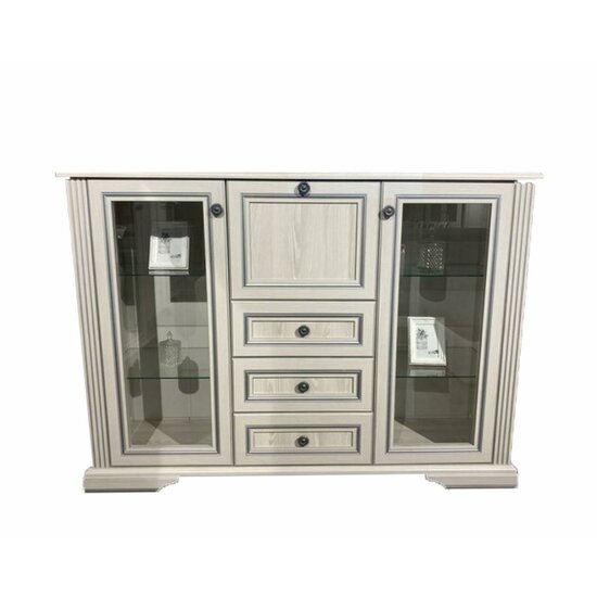 Comoda White 2w3s1b  161x45x119 cm  Frasin Alb / Pin Argintiu picture - 2