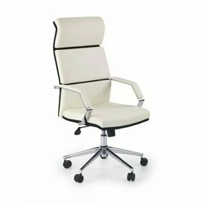 Scaun Costa birou cu mecanism TILT, piele ecologică, 60x63x117-124 cm, alb-negru