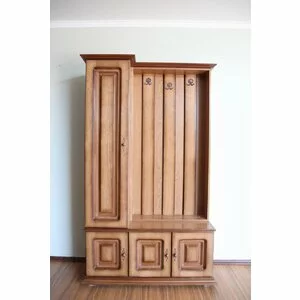 Cuier hol, cu dulap integrat, din PAL, 120x40x193 cm, p43 antichizat