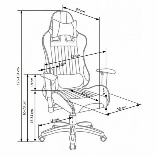 Scaun directorial Defender cu mecanism TILT și cotiere reglabile, piele ecologică, 55x69x126-134/46-54 cm, negru-roșu picture - 6