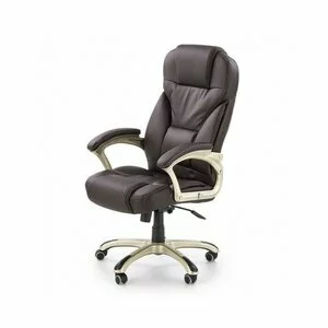 Scaun Desmond birou cu mecanism TILT și roți cauciucate, piele ecologică, 67x70x112-119 cm, maro închis