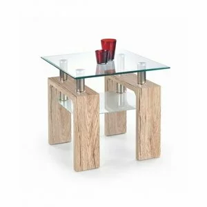 Măsuță cafea Diana H pătrată, structură stabilă, PAL melaminat, 60x60x55 cm, stejar San Remo