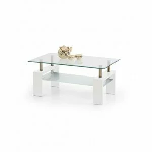 Măsuță cafea Diana Intro, formă dreptunghiulară, PAL melaminat, 100x60x45 cm, alb