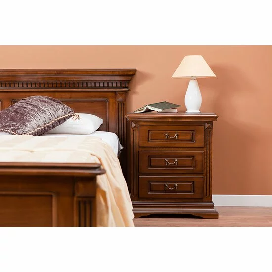 Dormitor Philadelphia din lemn masiv paltin și tei cu intarsii din furnir natural și decor sculptat manual picture - 5