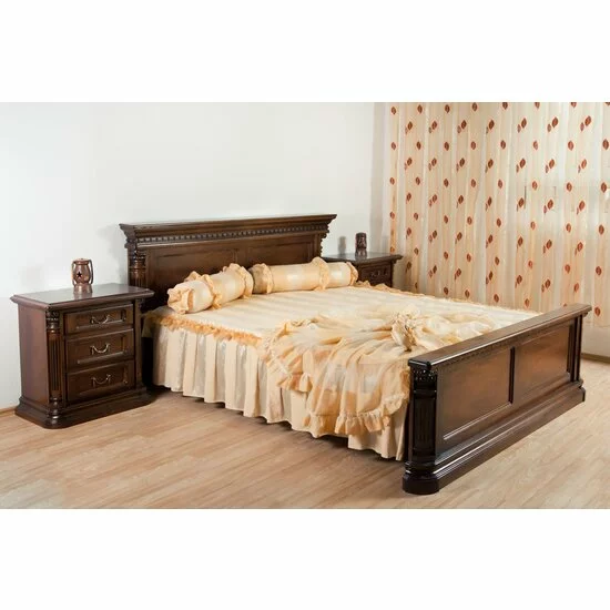 Set dormitor Sonia II, design sculptat manual + funcționalitate ridicată, lemn masiv fag + MDF furniruit, dimensiuni variabile, nuc picture - 5