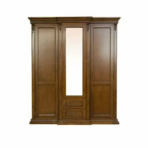 Dulap 3 Uși Diana, compartimentare practică, masiv fag + panel + MDF furniruit nuc, 188x67x216 h cm, finisaj la alegere