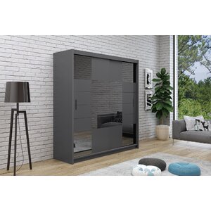 Dulap  Aruba 2 - Grafit cu oglinda 2,03/0,61/2,15M