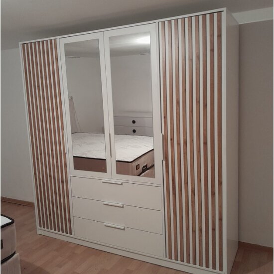 Dulap Bali D4 Lux Cu Riflaj Alb picture - 8