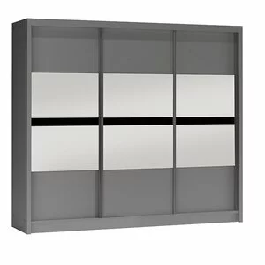 Dulap Batumi cu usi glisante si compartimentare eficienta din PAL, 2,50x0,61x2,15 m, grafit