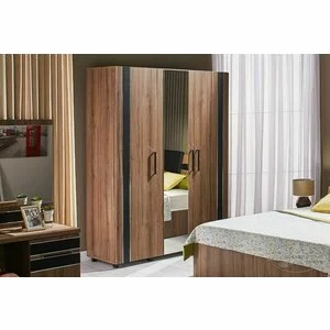 Dulap Fenix, design modern, PAL melaminat, finisaj nuc