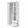 Dulap Lima S2, structură solidă, PAL laminat lucios, 80x52x205 cm, alb picture - 3