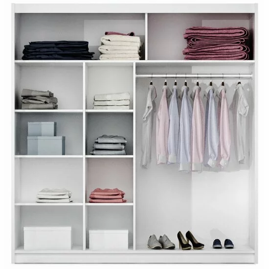 Dulap Lizbona cu usi glisante din PAL, 2 m, alb picture - 2