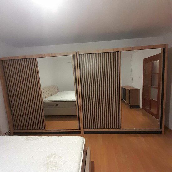 Dulap London cu oglindă, 2 uși glisante, PAL melaminat, 203x60x215 cm, negru picture - 4