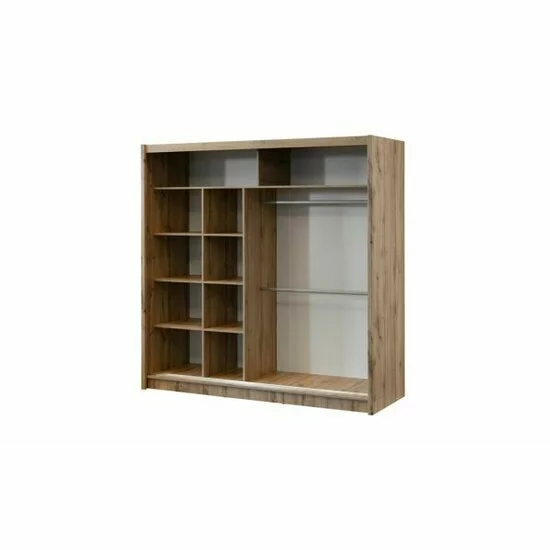Dulap London fara oglindă, 2 uși glisante, PAL melaminat, 203x60x215 cm, negru picture - 3