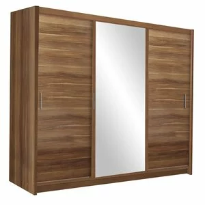 Dulap Monako dulap cu usi culisante din pal melaminat cu feronerie de calitate și compartimentare practică, 250x61x215 cm, sliwa