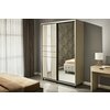 Dulap Rio, uși glisante cu oglindă, rame decorative și rafturi reglabile, PAL melaminat, 160x224x58 cm, Fungo picture - 1