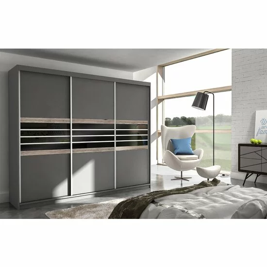 Dulap Turyn cu uși culisante și feronerie Hafele, pal melaminat, 250x61x215 cm, alb picture - 3