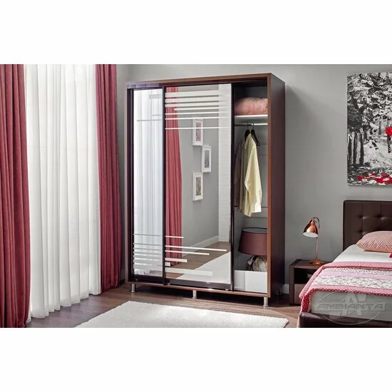 Dulap Venus cu rafturi și bară pentru umerașe, PAL melaminat, 120 cm, Sonoma închis picture - 3