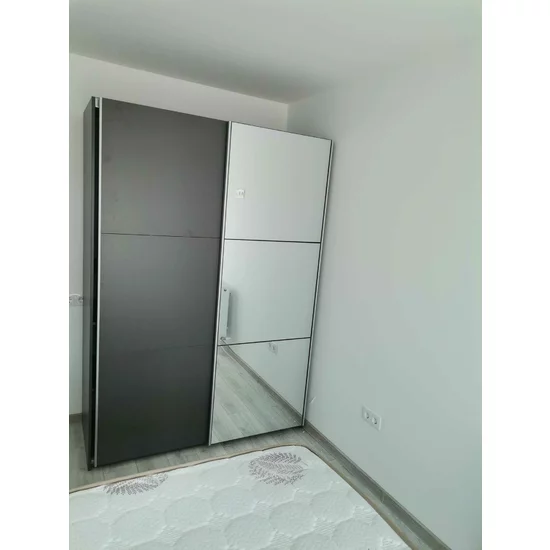 Dulap Vigo cu două uși culisante , pal melaminat, 151x65x215 cm, grafit picture - 5