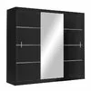 Dulap Vista, sistem glisant + spațiu generos, PAL melaminat, 250x61x215 cm, negru picture - 1