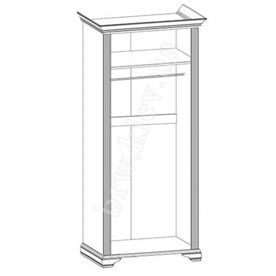 Dulap White 2D, 2 uși, MDF frezat și PAL melaminat, 126x63.5x221 cm, frasin alb și pin argintiu picture - 2