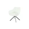 Fotoliu Rotativ Classy, design ergonomic, tapițerie catifelată, bază pivotantă, 50x45x87 cm, Alb picture - 2
