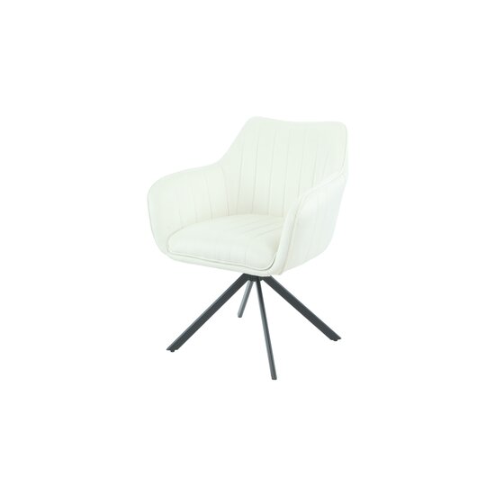 Fotoliu Rotativ Classy, design ergonomic, tapițerie catifelată, bază pivotantă, 50x45x87 cm, Alb picture - 2