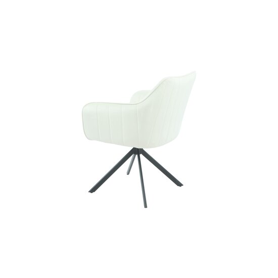 Fotoliu Rotativ Classy, design ergonomic, tapițerie catifelată, bază pivotantă, 50x45x87 cm, Alb picture - 4