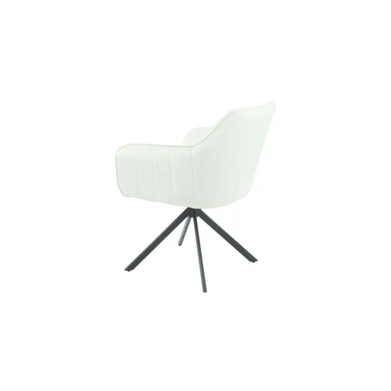 Fotoliu Rotativ Classy, design ergonomic, tapițerie catifelată, bază pivotantă, 50x45x87 cm, Alb picture - 4
