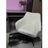 Fotoliu Rotativ Classy, design ergonomic, tapițerie catifelată, bază pivotantă, 50x45x87 cm, Alb picture - 6