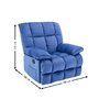 Fotoliu Recliner Relax, funcție rabatabilă, suport picioare integrat, tapițerie textilă premium, 100x106x107 cm, Albastru picture - 2