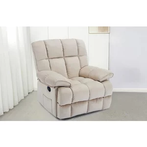 Fotoliu Recliner Relax, funcție rabatabilă, suport picioare integrat, tapițerie textilă premium, 100x106x107 cm, Bej