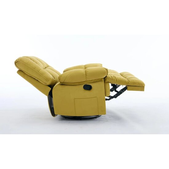 Fotoliu Recliner Relax, funcție rabatabilă, suport picioare integrat, tapițerie textilă premium, 100x106x107 cm, Muștar picture - 3