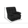 Fotoliu Recliner Relax, funcție rabatabilă, suport picioare integrat, tapițerie textilă premium, 100x106x107 cm, Negru picture - 2