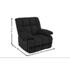 Fotoliu Recliner Relax, funcție rabatabilă, suport picioare integrat, tapițerie textilă premium, 100x106x107 cm, Negru picture - 2