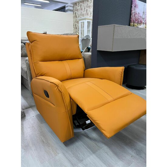 Fotoliu Recliner Ruxy, sistem rabatabil avansat, confort ergonomic, tapițerie piele ecologică premium, 95x100x105 cm, Portocaliu picture - 3