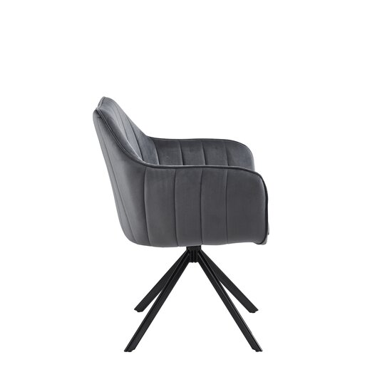 Fotoliu Rotativ Classy, design ergonomic, tapițerie catifelată, bază pivotantă, 50x45x87 cm, Gri picture - 4