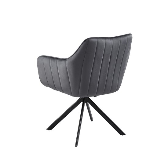 Fotoliu Rotativ Classy, design ergonomic, tapițerie catifelată, bază pivotantă, 50x45x87 cm, Gri picture - 6