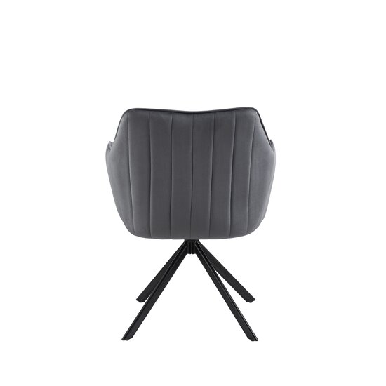 Fotoliu Rotativ Classy, design ergonomic, tapițerie catifelată, bază pivotantă, 50x45x87 cm, Gri picture - 7