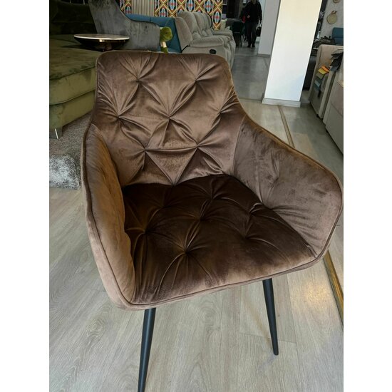 Fotoliu Velvet, stofa catifelata, 50x45x87 cm DARK BROWN picture - 3