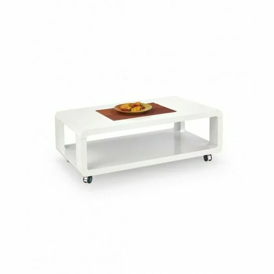 Măsuță cafea Futura, design minimalist, finisaj mat, MDF lucios, 105x58x38 cm, alb picture - 3